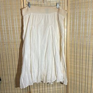 Mossimo Y2K Long Off White Double Layered Cotton Gauzy Full Skirt Bohemian XL